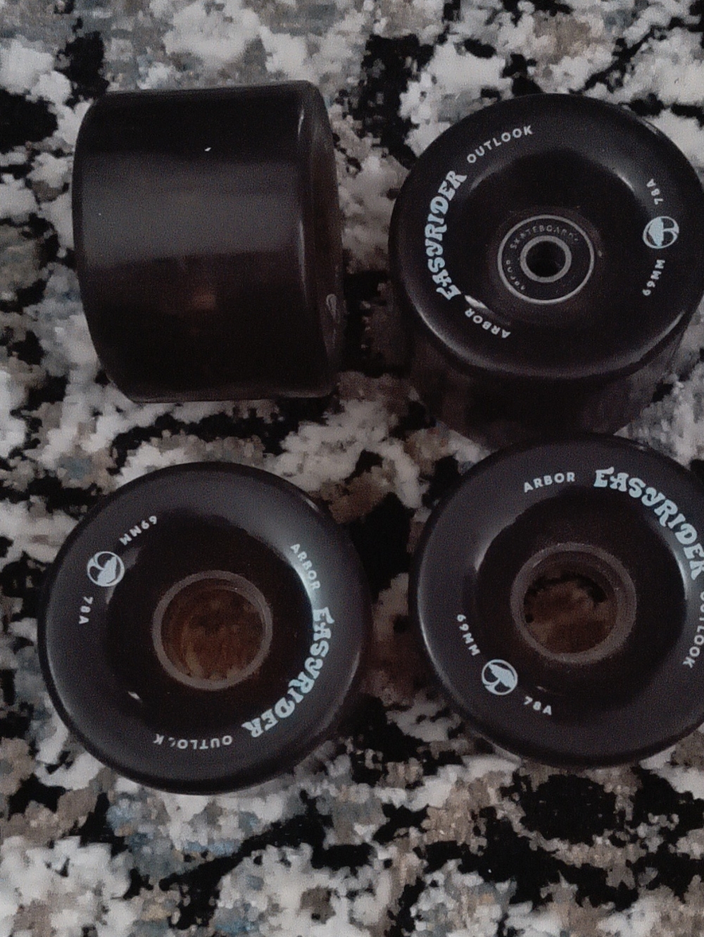 Arbor Black Easyrider Skate/Longboard Wheels - Set of 4